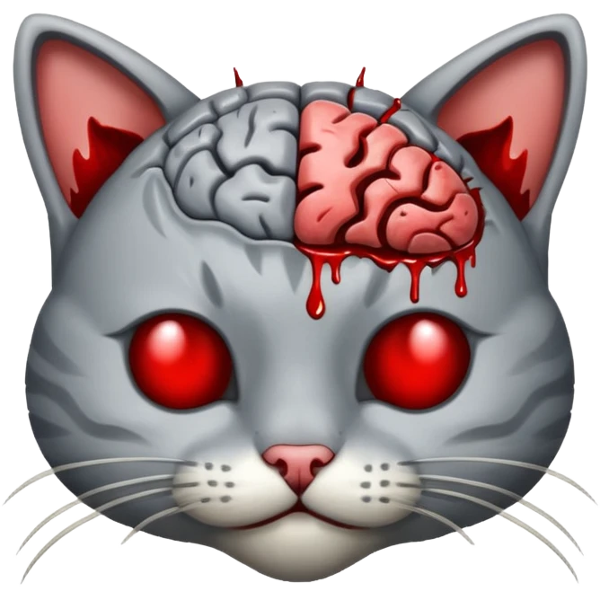 Kedinin beyni bıçaklandı emoji