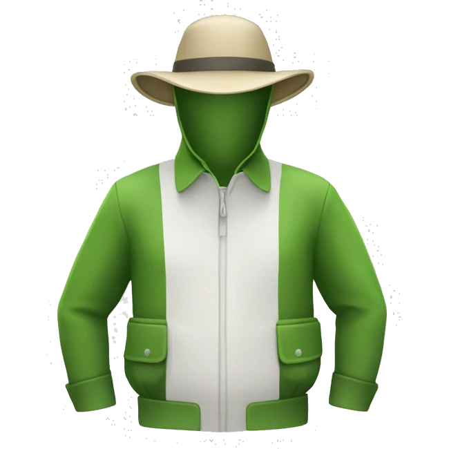 gardener pith helmet jacket white green trees  emoji