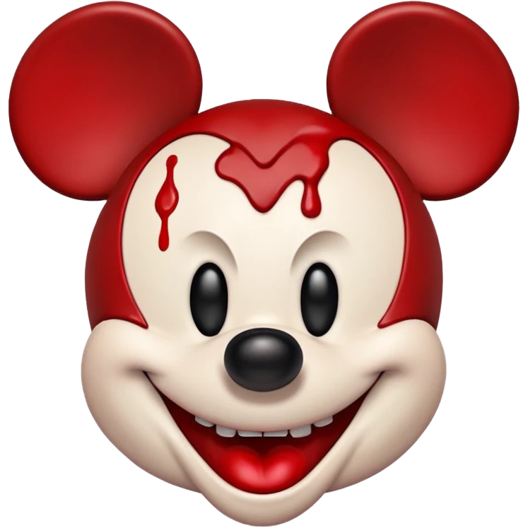 Evil mickey mouse with blood emoji