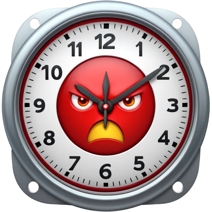 Animated angry ticking time clock emoji