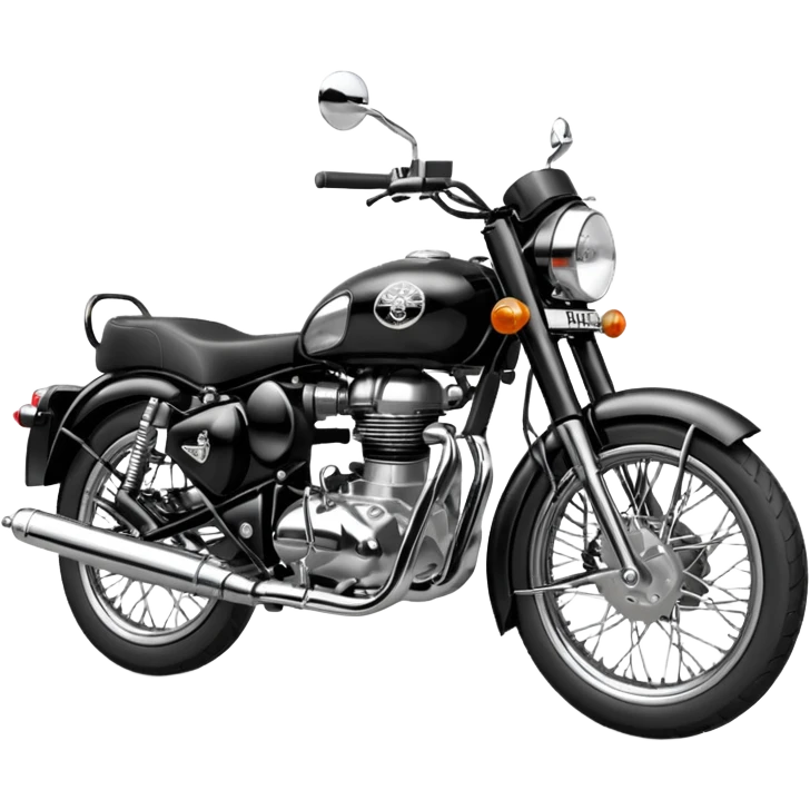 Black royal Enfield with white logo facing left emoji