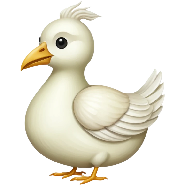 bird with a garlic-shaped body emoji