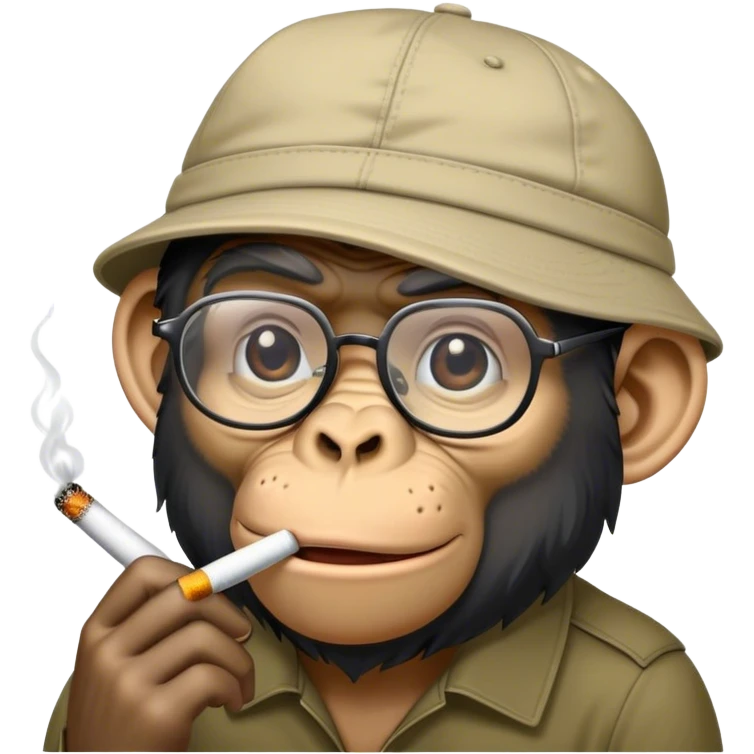 🦧 with a ciggarete and glasses and a backwards cap emoji