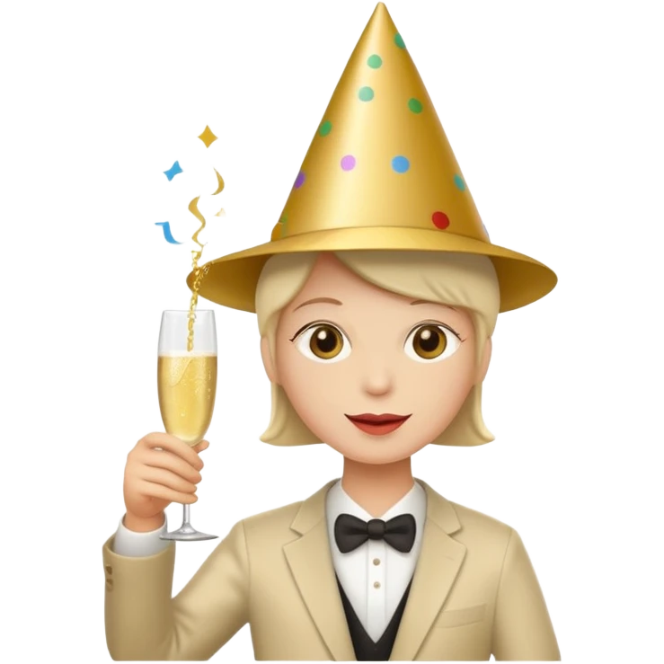 Beige Cheers with  Champagne emoji