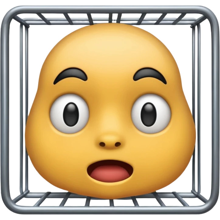 a emjoi face in a cage emoji