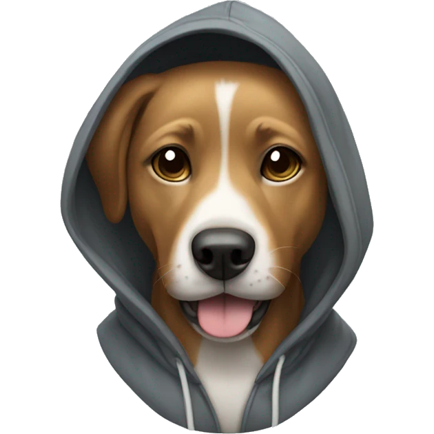 Dog wearing hoodie emoji