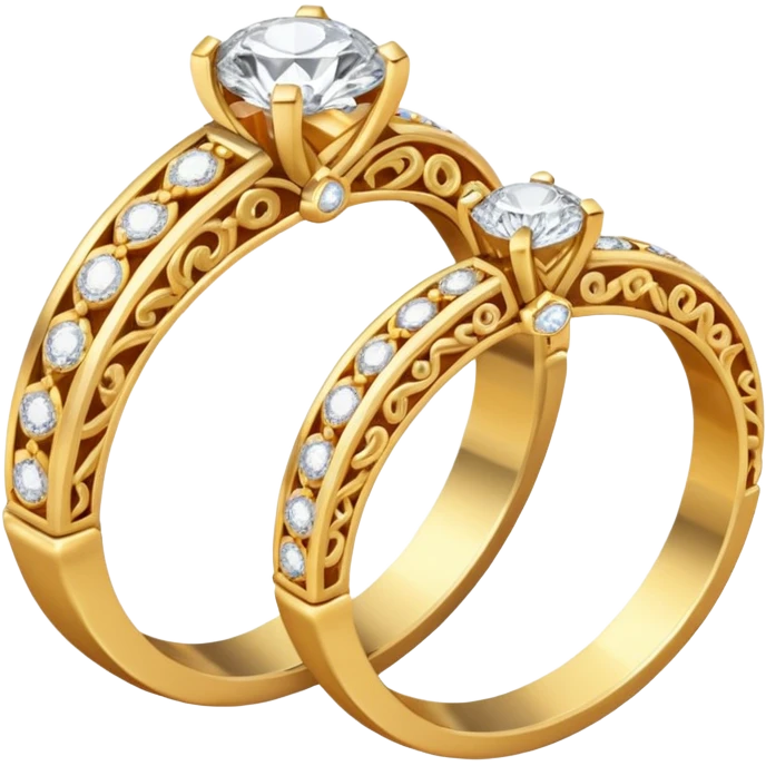 two ndian engagements rings next to each other emoji