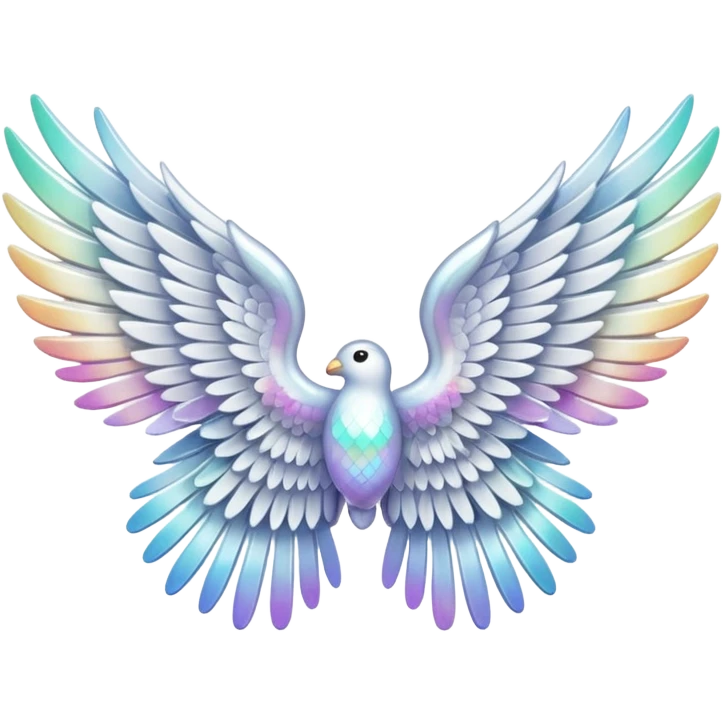 wings glitter white emoji