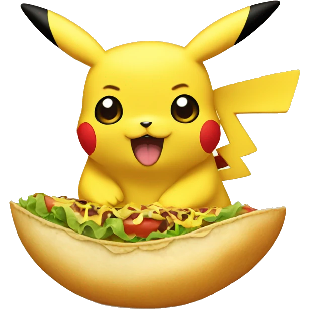 pikachu eating taco emoji