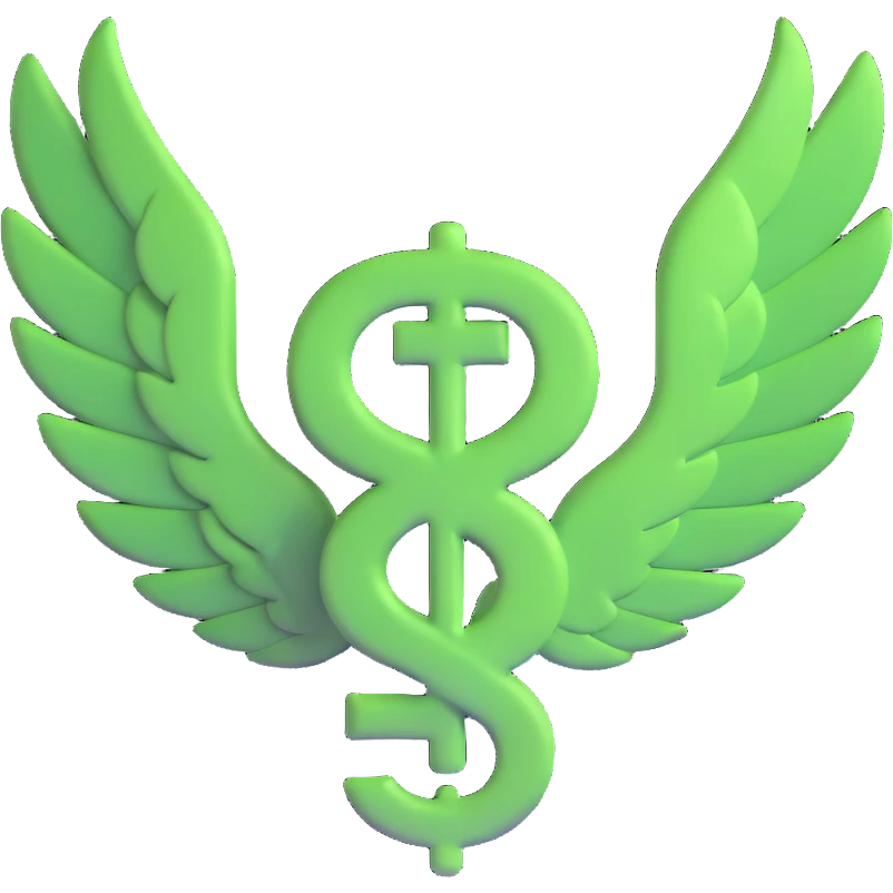 dollar sign with wings emoji