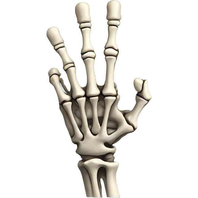 Skeleton hand middle finger up emoji
