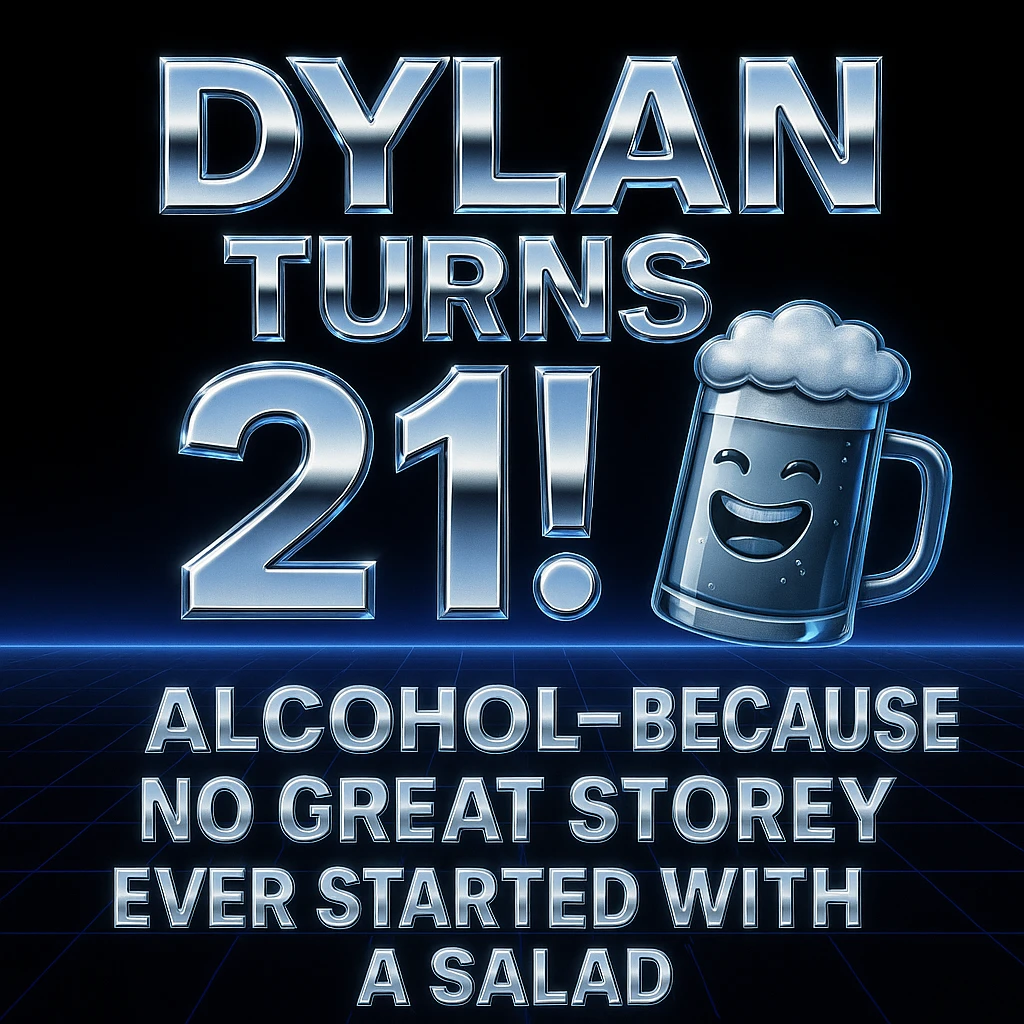 Simplify the vaporwave card: use a minimal neon grid background, one drink icon, and bold chrome text for the quote. Remove extra graphics and keep the color palette clean and limited. emoji