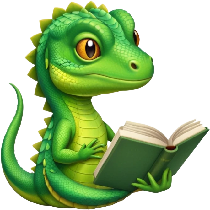 kitap okuyan kertenkele emoji