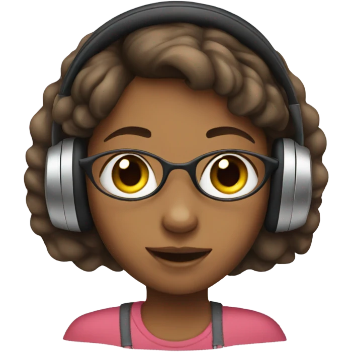 Girl wearing headphones  emoji