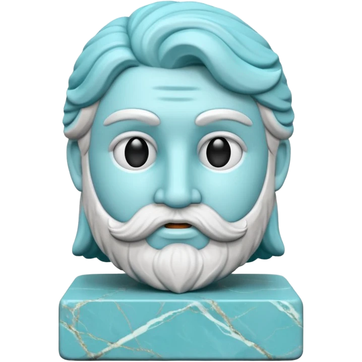 escultura griega asombrada color cian emoji