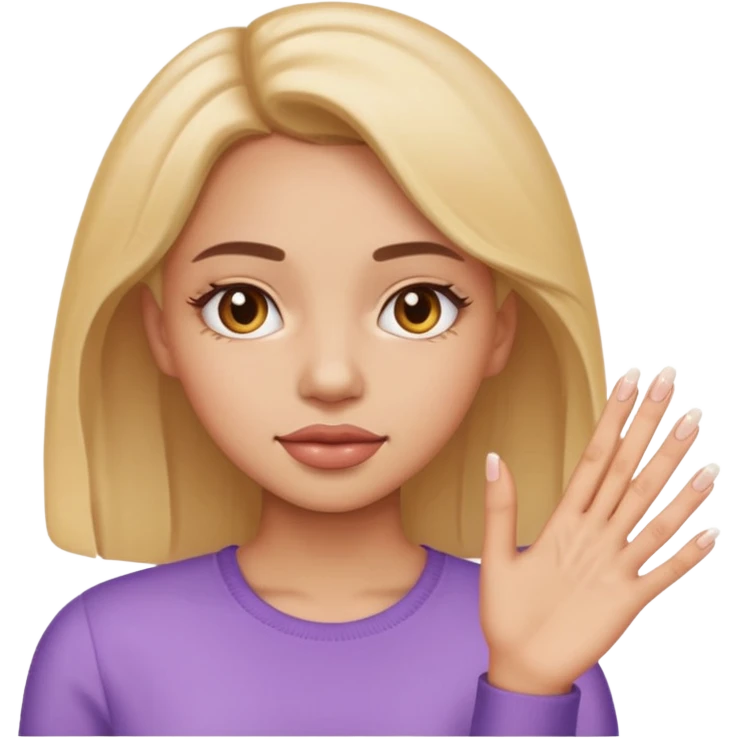 a girl with nails emoji face only emoji