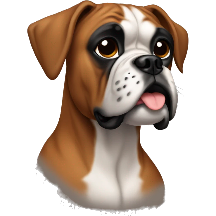 Boxer dog brown with black face emoji