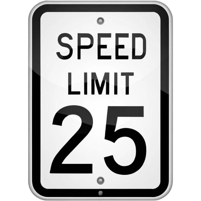 Speed limit 25 emoji