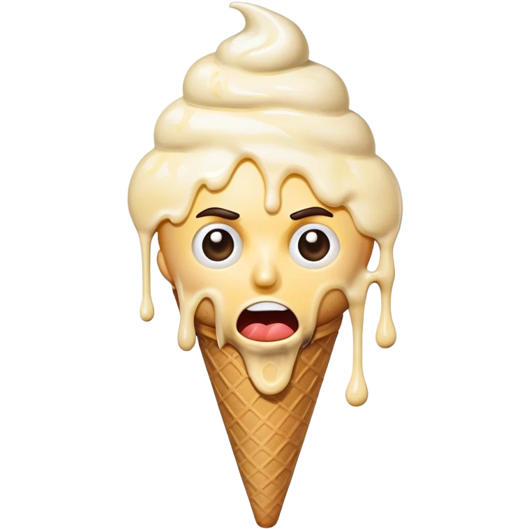 mad face with ice cream cone emoji