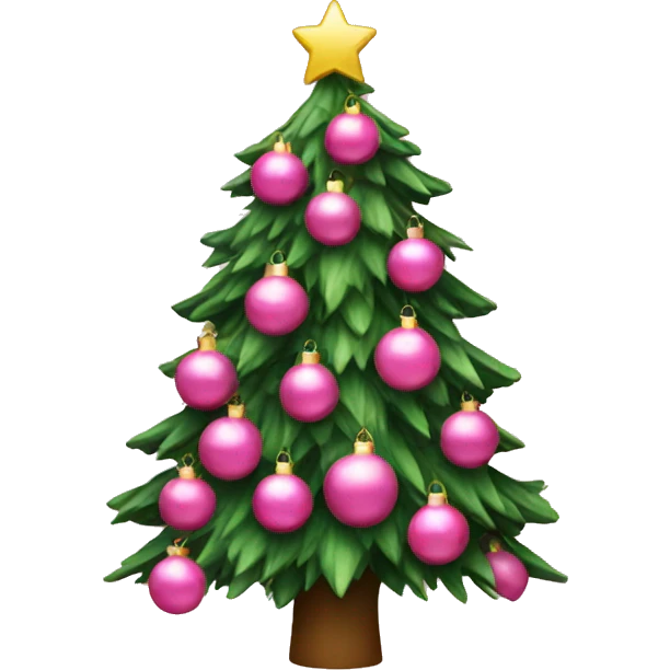 A Christmas tree with pink decorations emoji