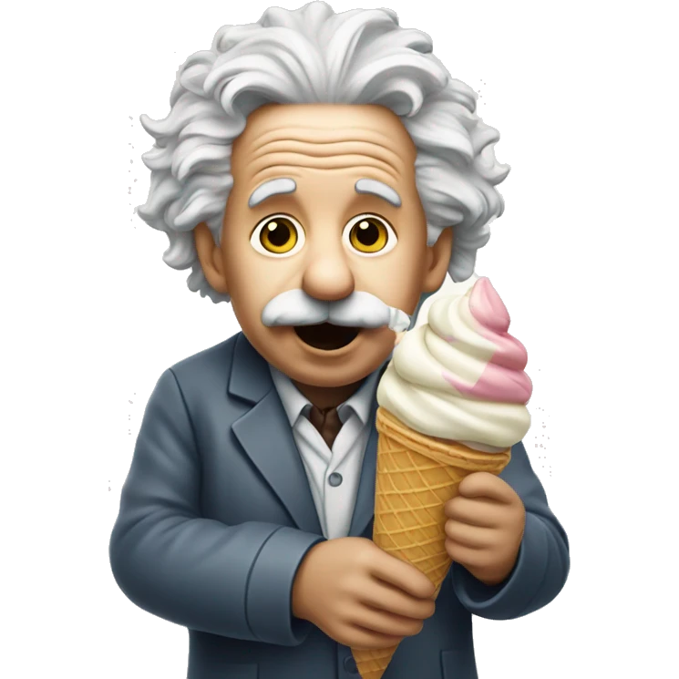 Einstein eating ice cream emoji