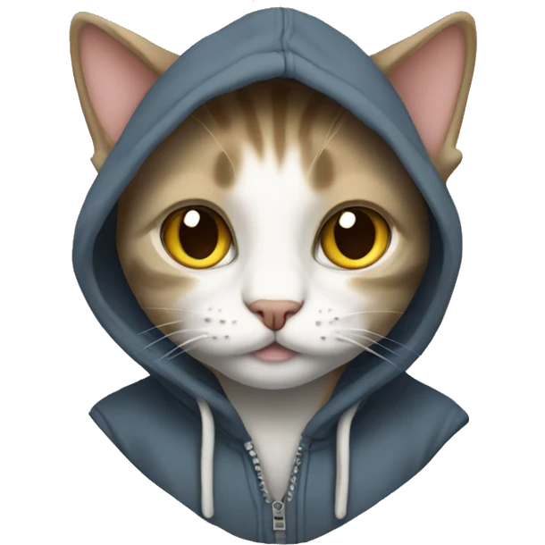 Cat wearing a hoodie  emoji