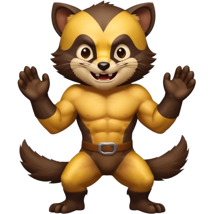 Happy but fierce Wolverine (the animal not the superhero at all) full body emoji