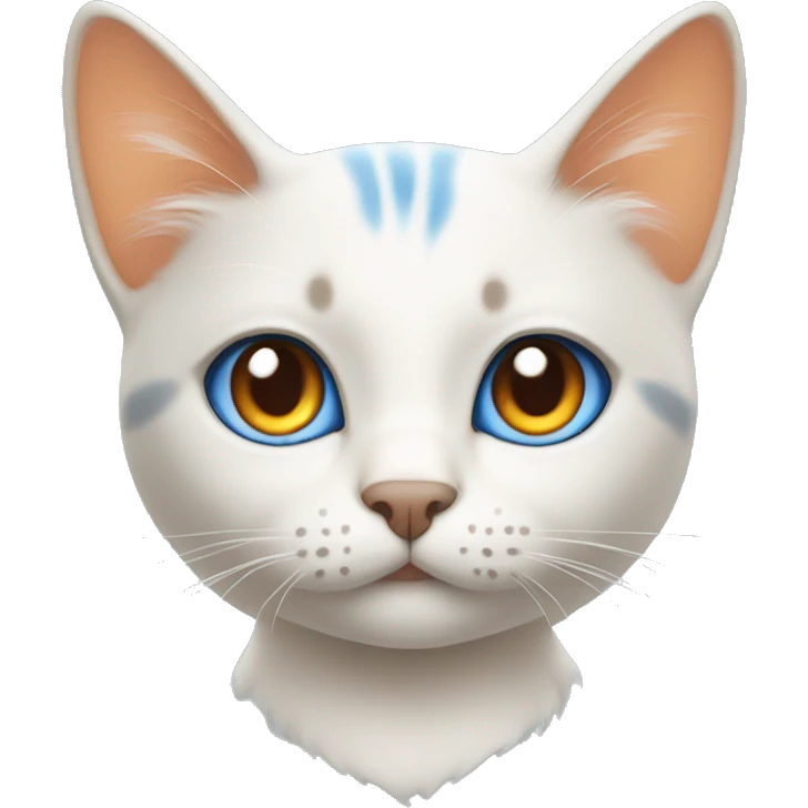 cat blue eyes with cream orange markings emoji
