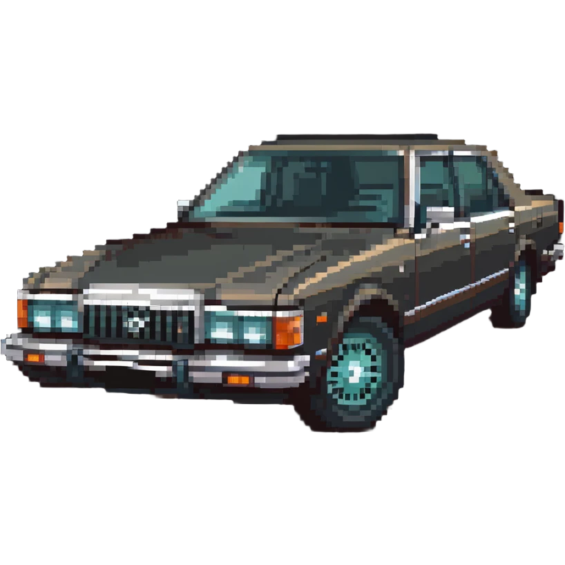 Toyota Crown 1980s model, vintage Japanese luxury sedan emoji