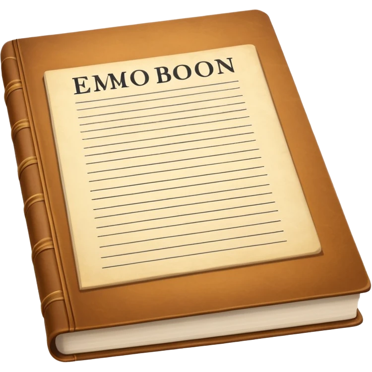 an exam answer sheet and a book next to it emoji