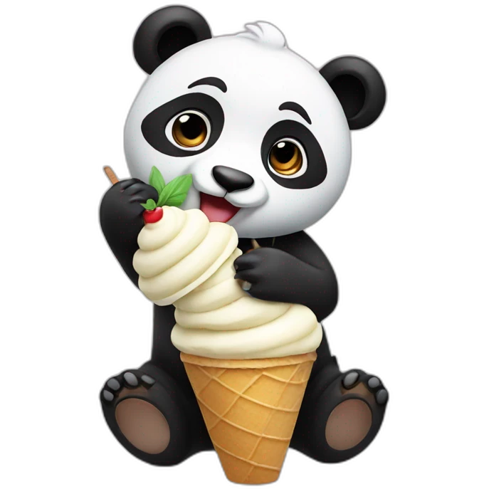 Panda eating ice cream emoji
