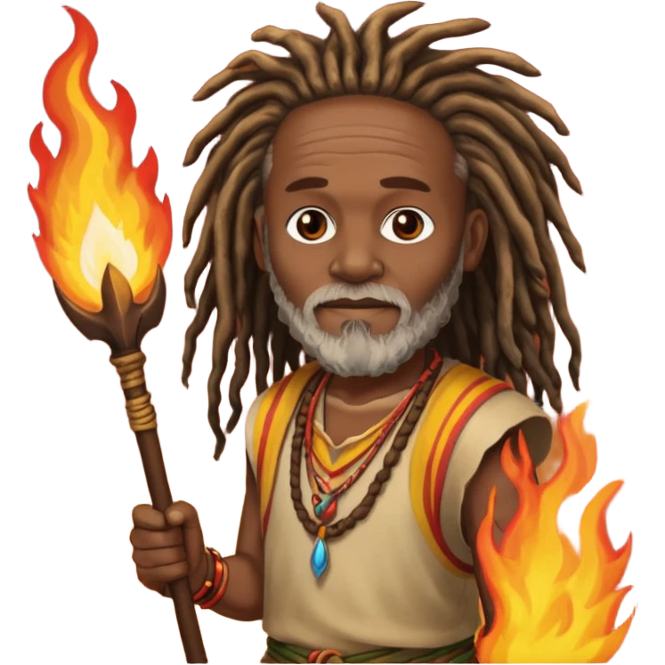 Burning Spear holds Burning Spear  emoji