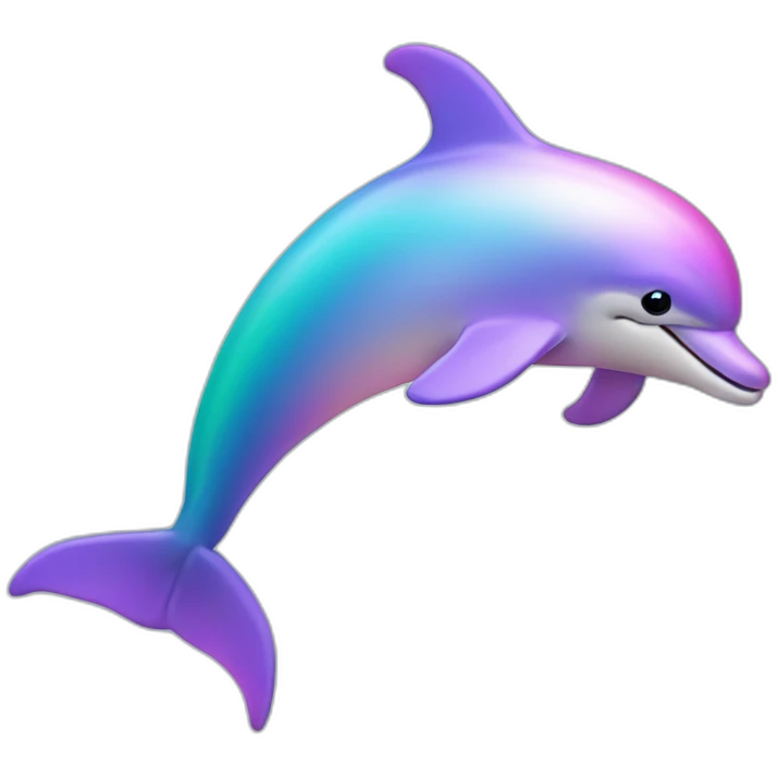 Pastel gradient hue iridescent dolphin emoji