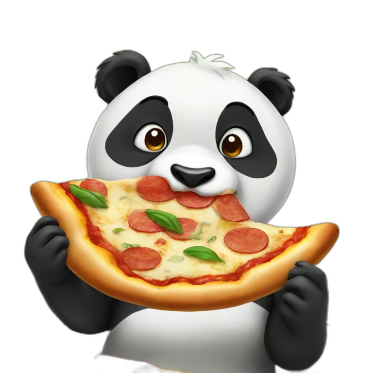 Panda eating pizza emoji
