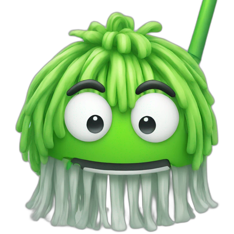 happy mop green face emoji
