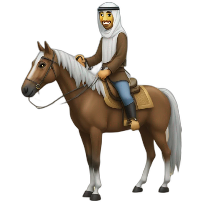 Un arabe sur un cheval emoji