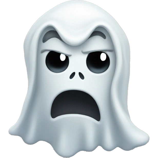 a ghost looking angry emoji