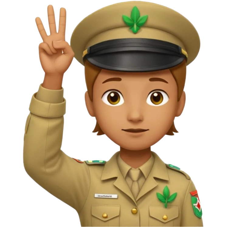 “Emoji-style person in a scout uniform making a balancing gesture with both hands. One hand holds a red cross (not allowed), the other a green checkmark (allowed). Thoughtful expression, simple clean emoji design, centered, transparent background.” emoji