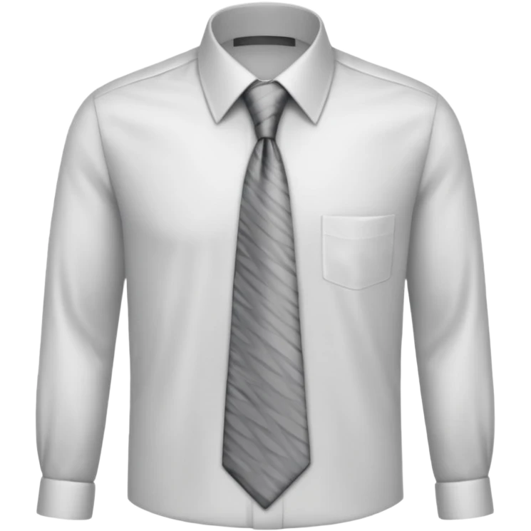 white shirt & grey tie (without face, just clothes, zoomed in) emoji