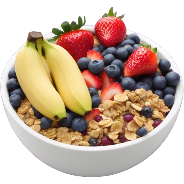 Açaí bowl with banana strawberry granola blueberries  emoji