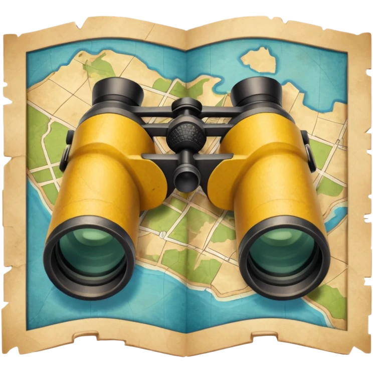 map with binoculars emoji