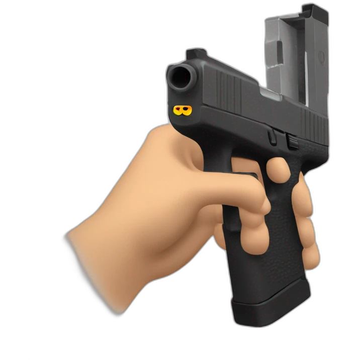 Emoji whit a Glock 17 on the hand emoji