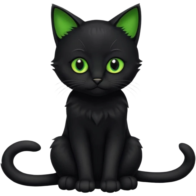 Chat noir peinture mignon assis emoji