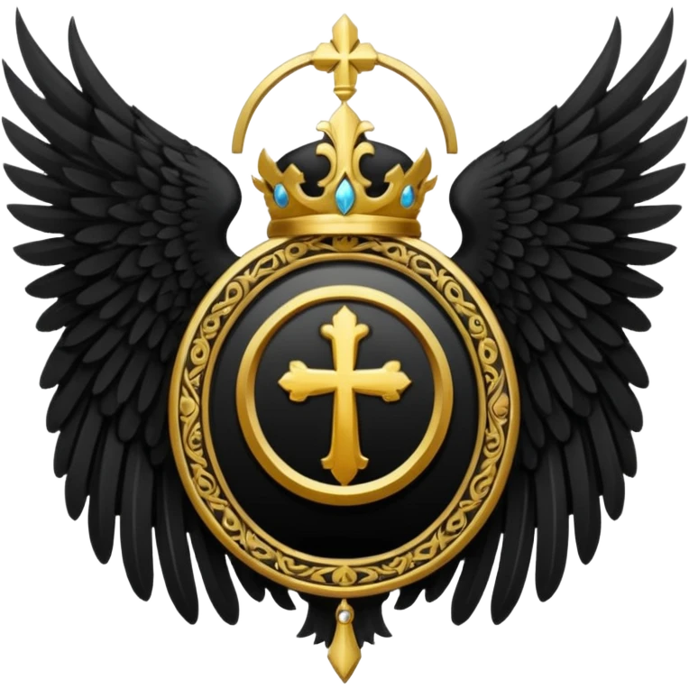 holy saint emblem with black wings lucifer emoji