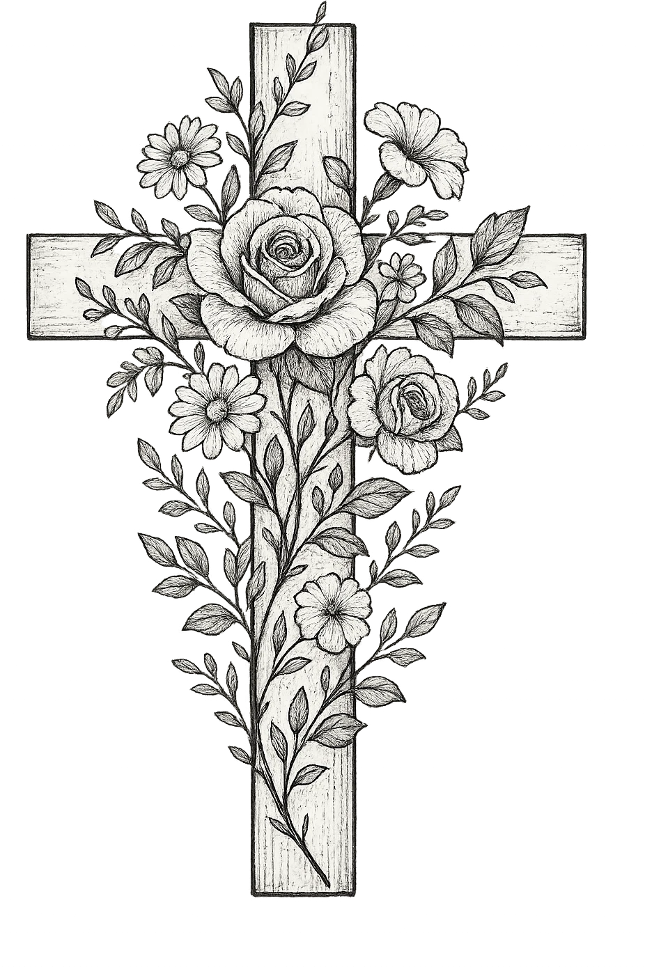 cross with floral decorations emoji