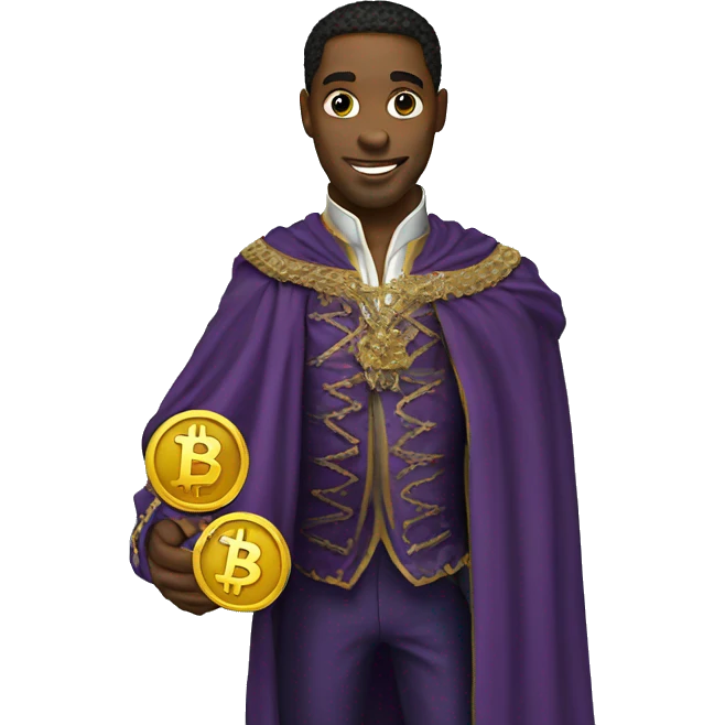 Prince holding Bitcoin emoji