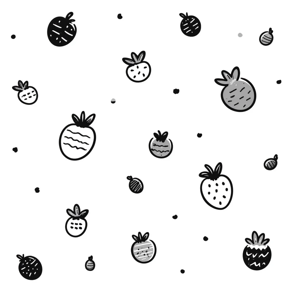 hand-drawn doodle style berries emoji