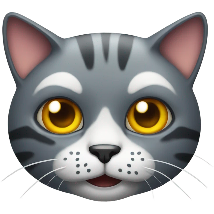 A cat with a very scary face emoji
