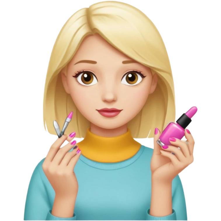 Blondie girl making nails emoji
