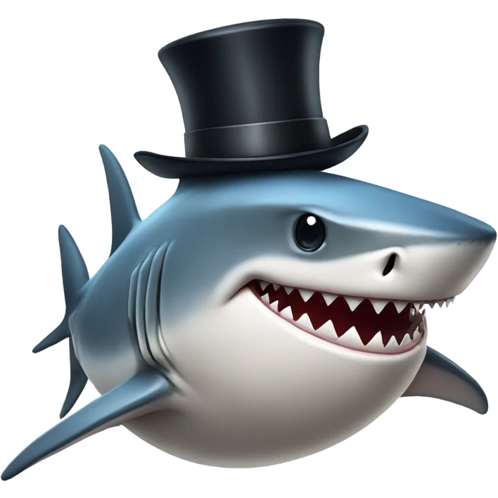 shark with tophat emoji